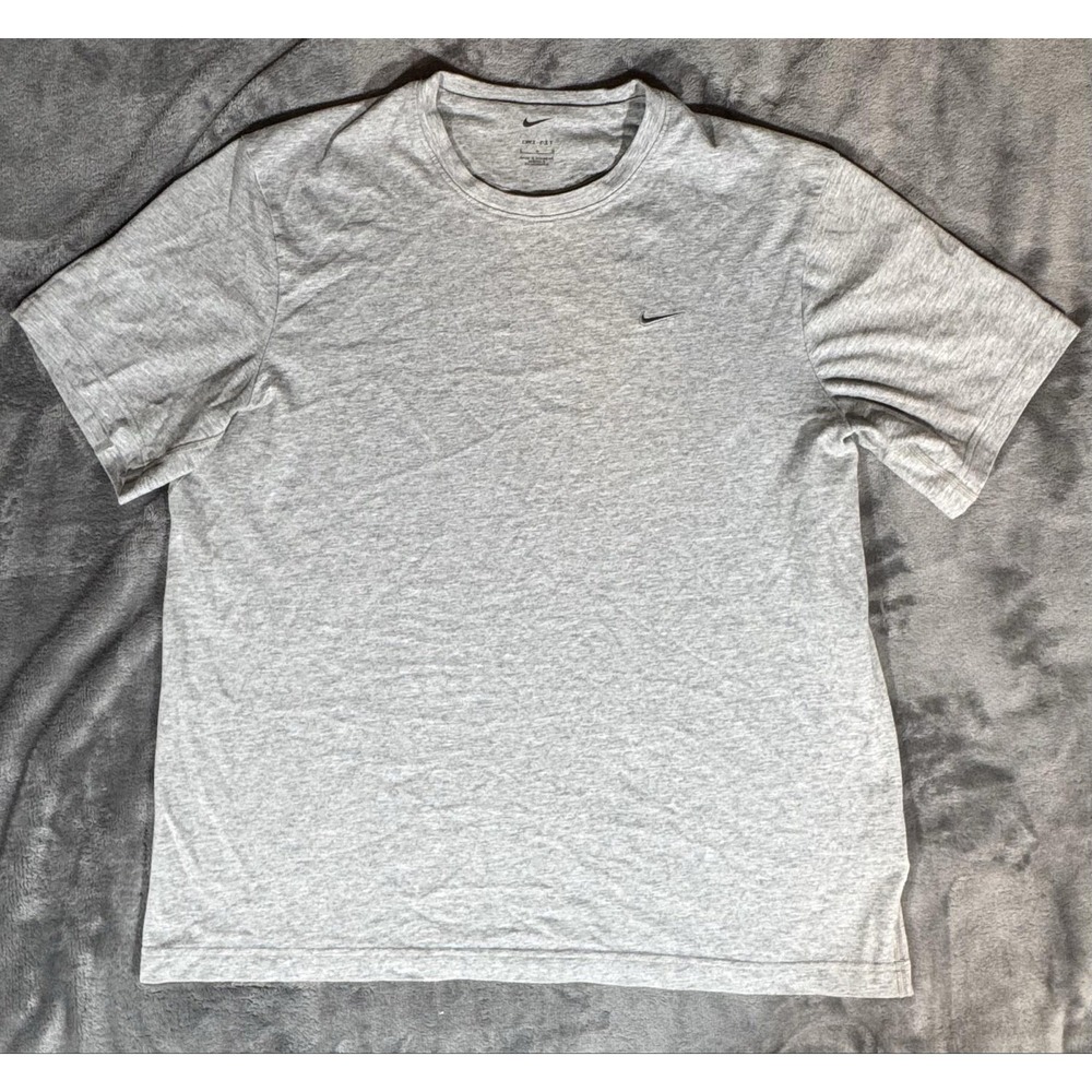 Nike Shirt Mens Large Gray Dri-FIT Lightweight Short Sleeve Training Tee - Picture 2 of 13